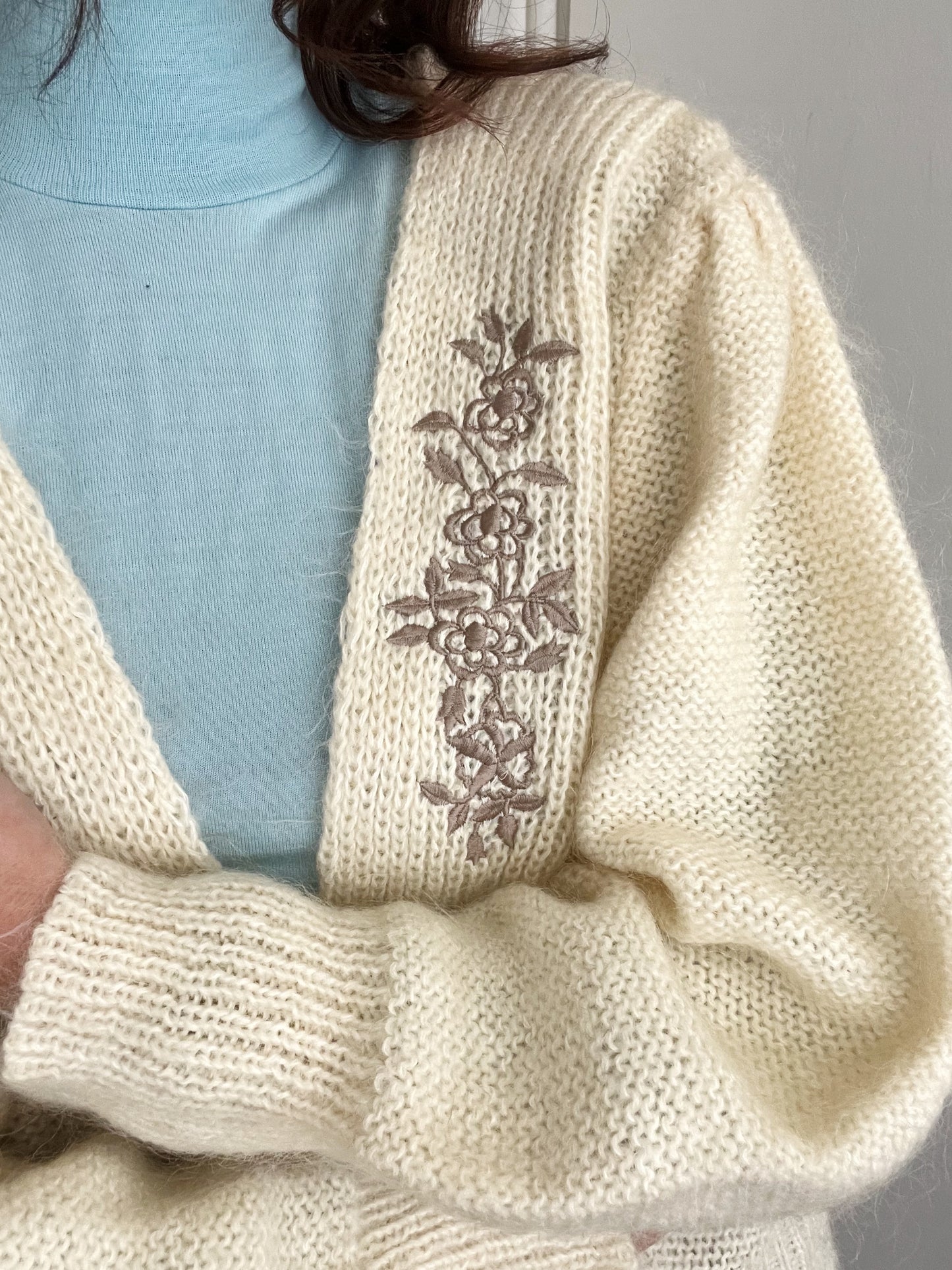 Cardigan bianco pelosino L