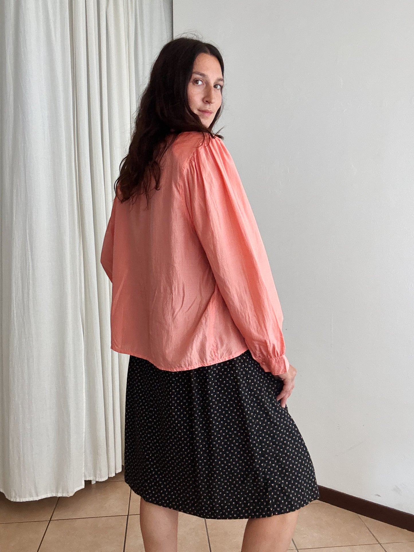 Camicia seta rosa L
