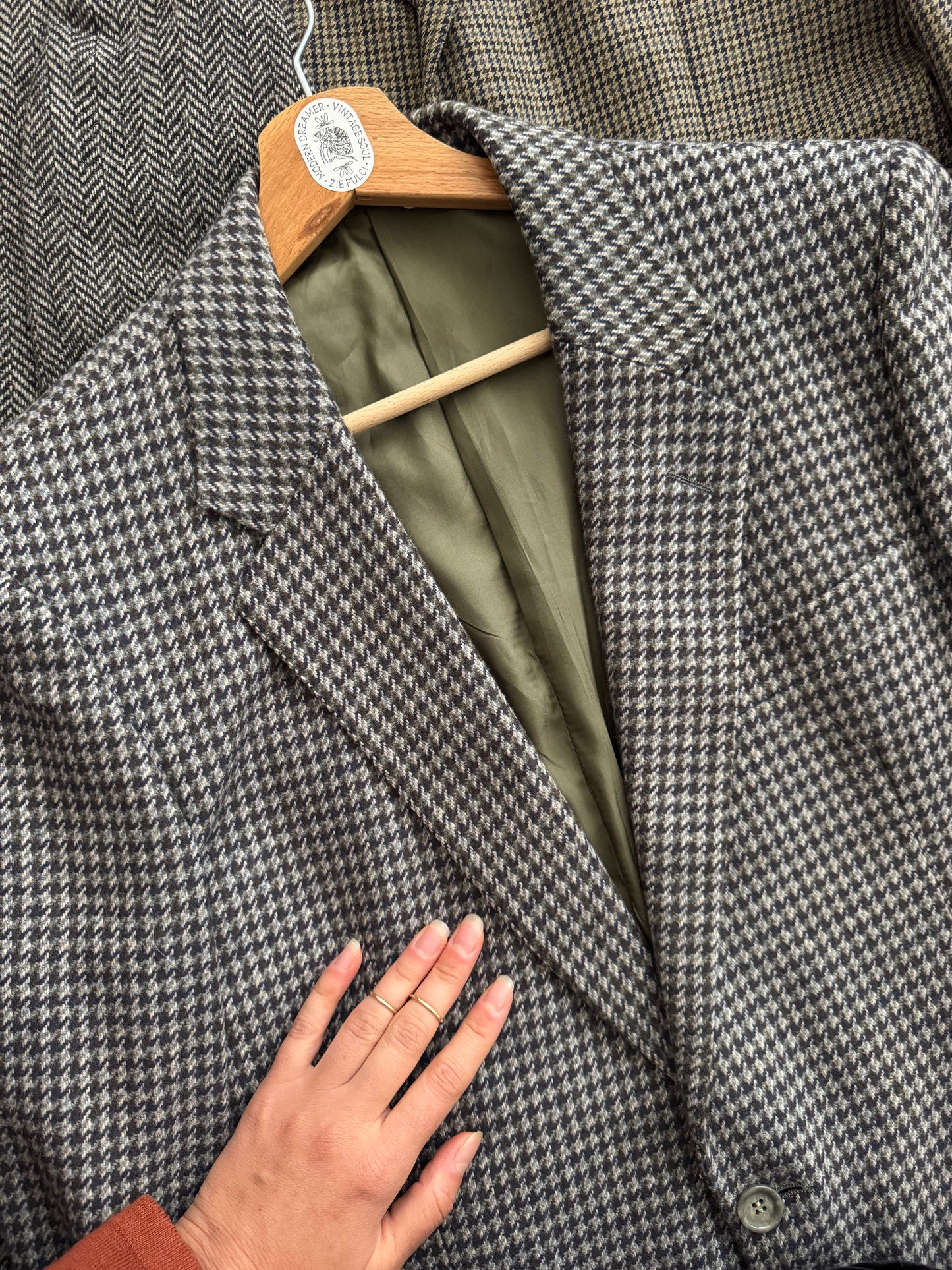 Blazer lana blu grigio L