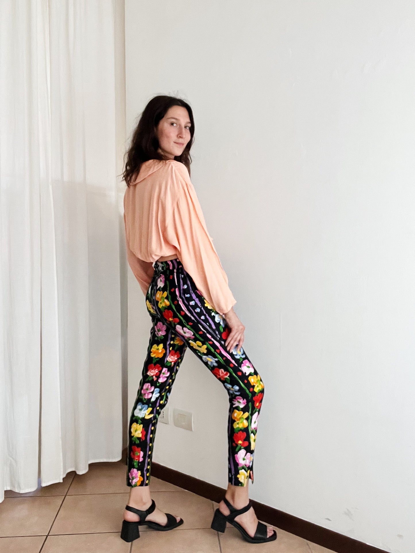 Pantaloni floreali S
