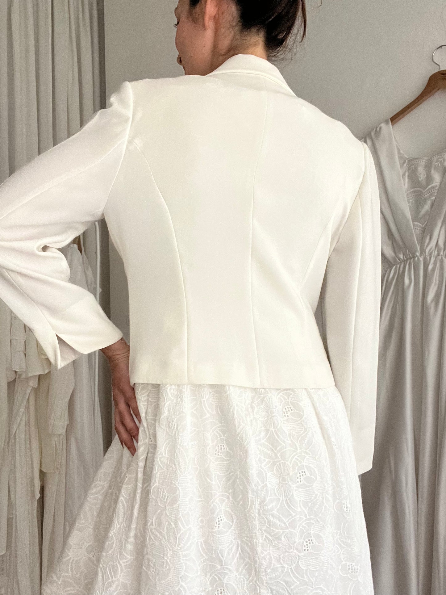 Blazer bianco perline 42