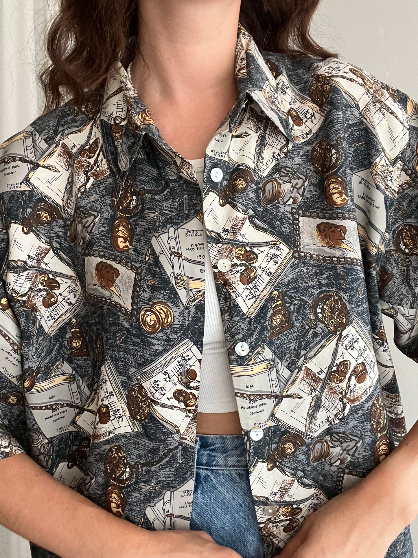 Camicia seta grigia 44