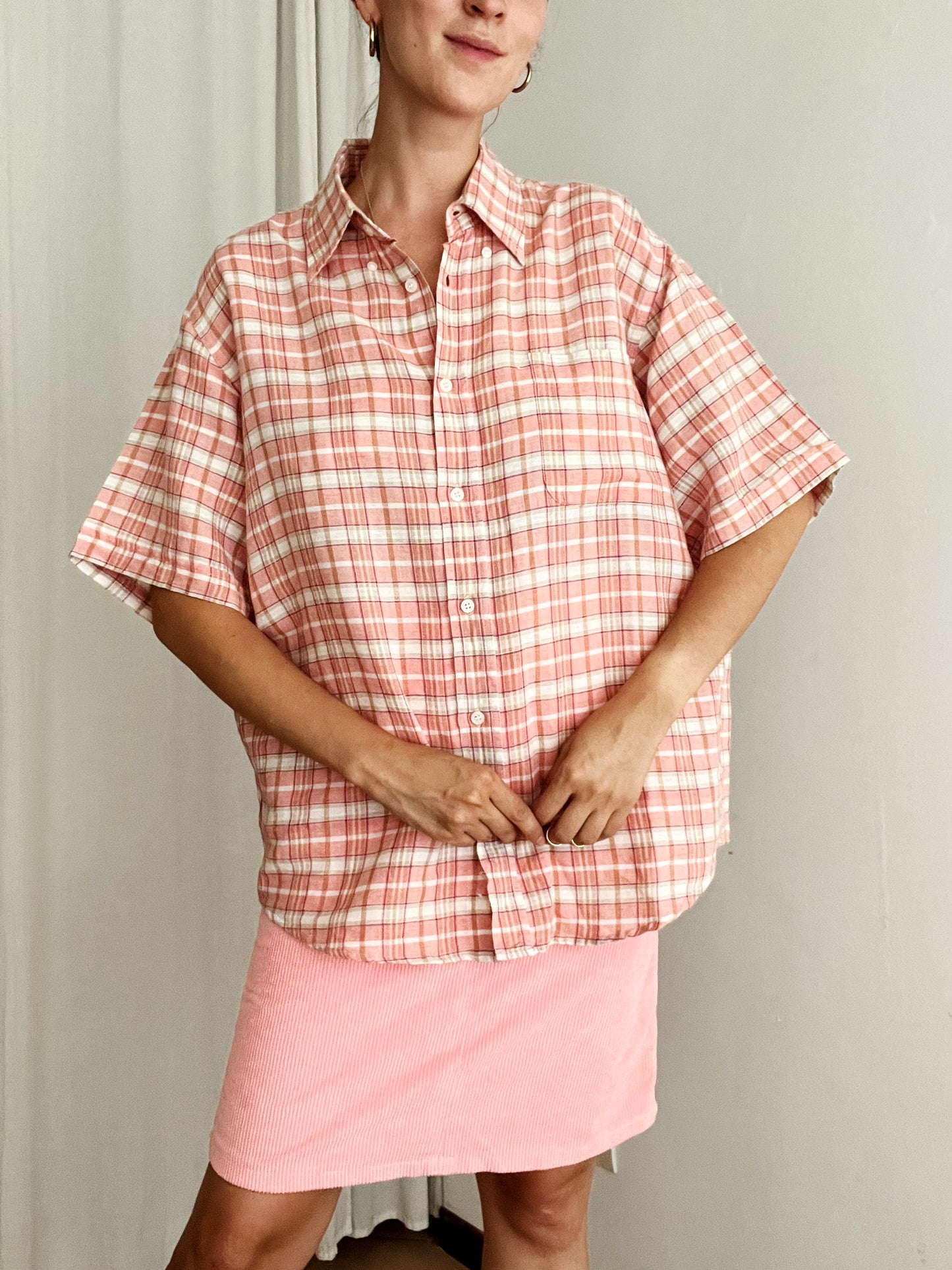 Camicia rosa da uomo XL