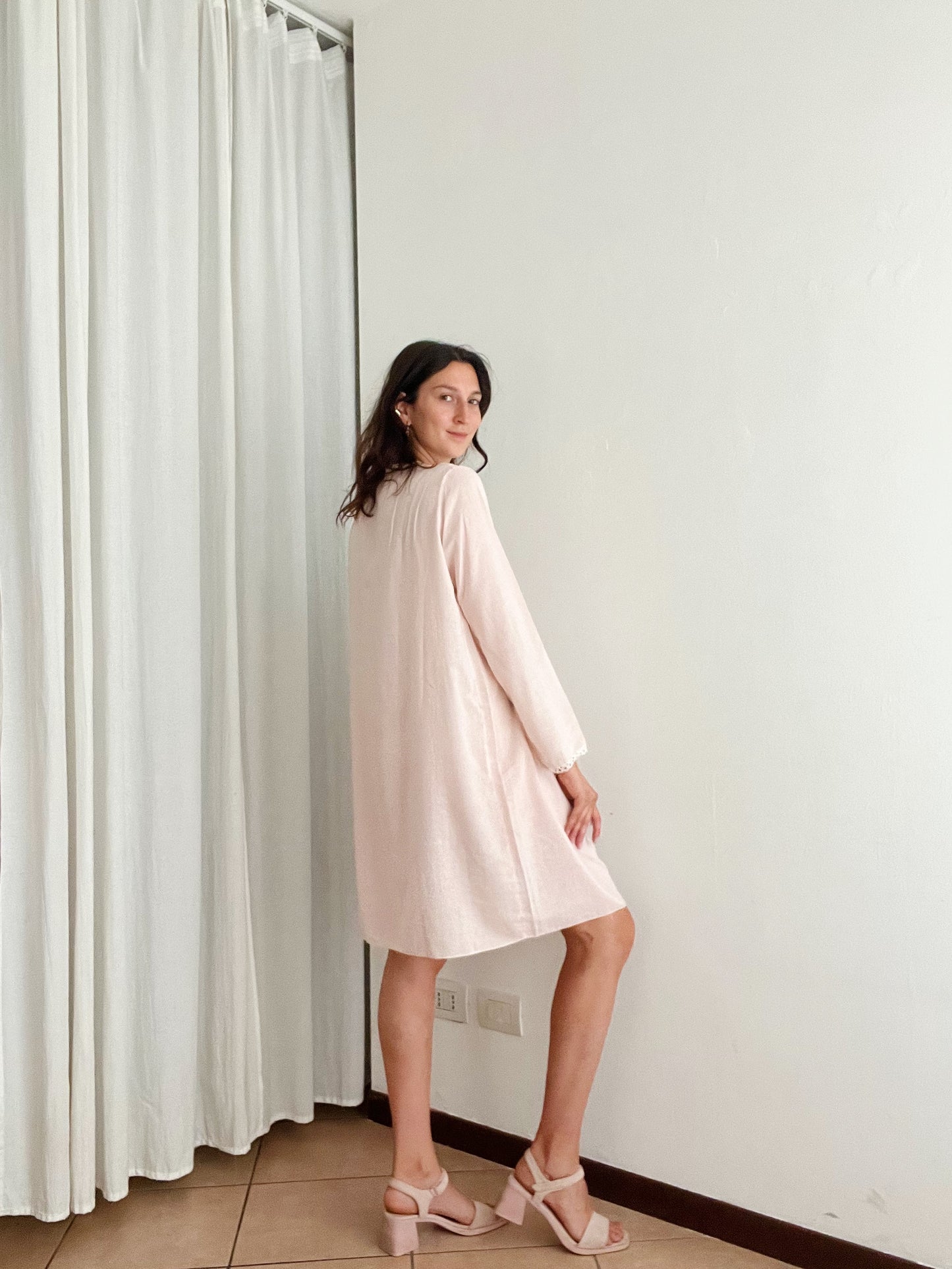 Camicia da notte rosa L