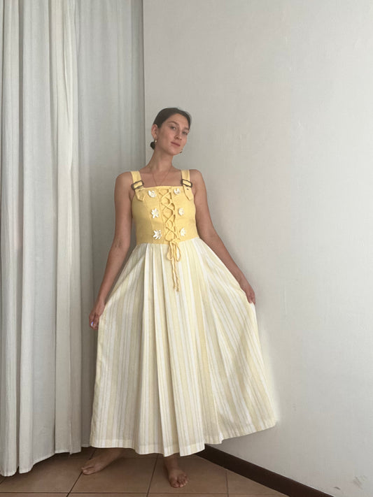Abito giallo margherite 42