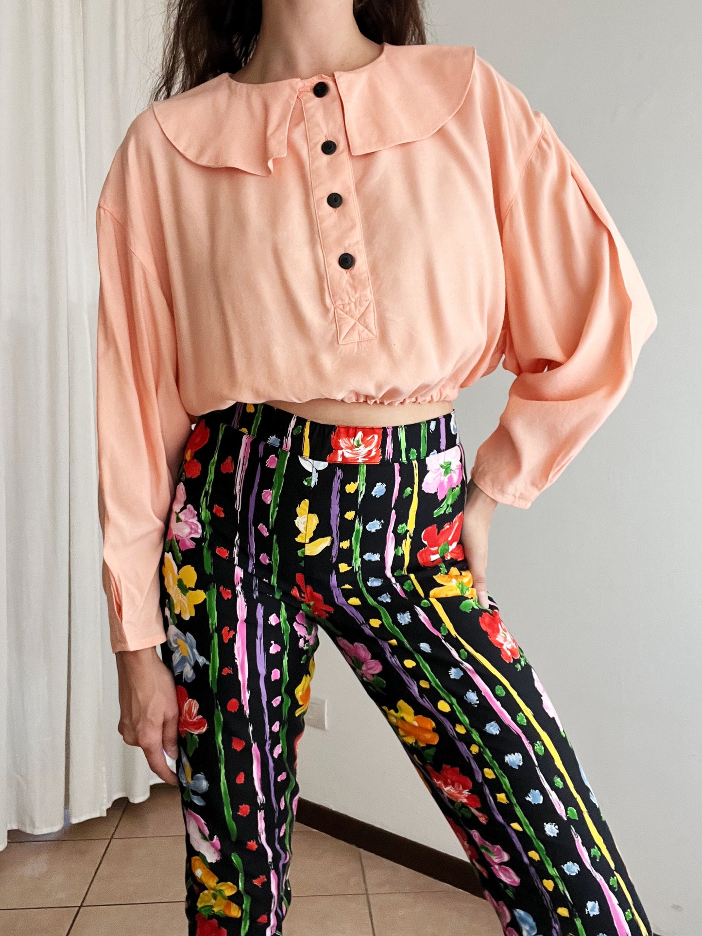 Pantaloni floreali S