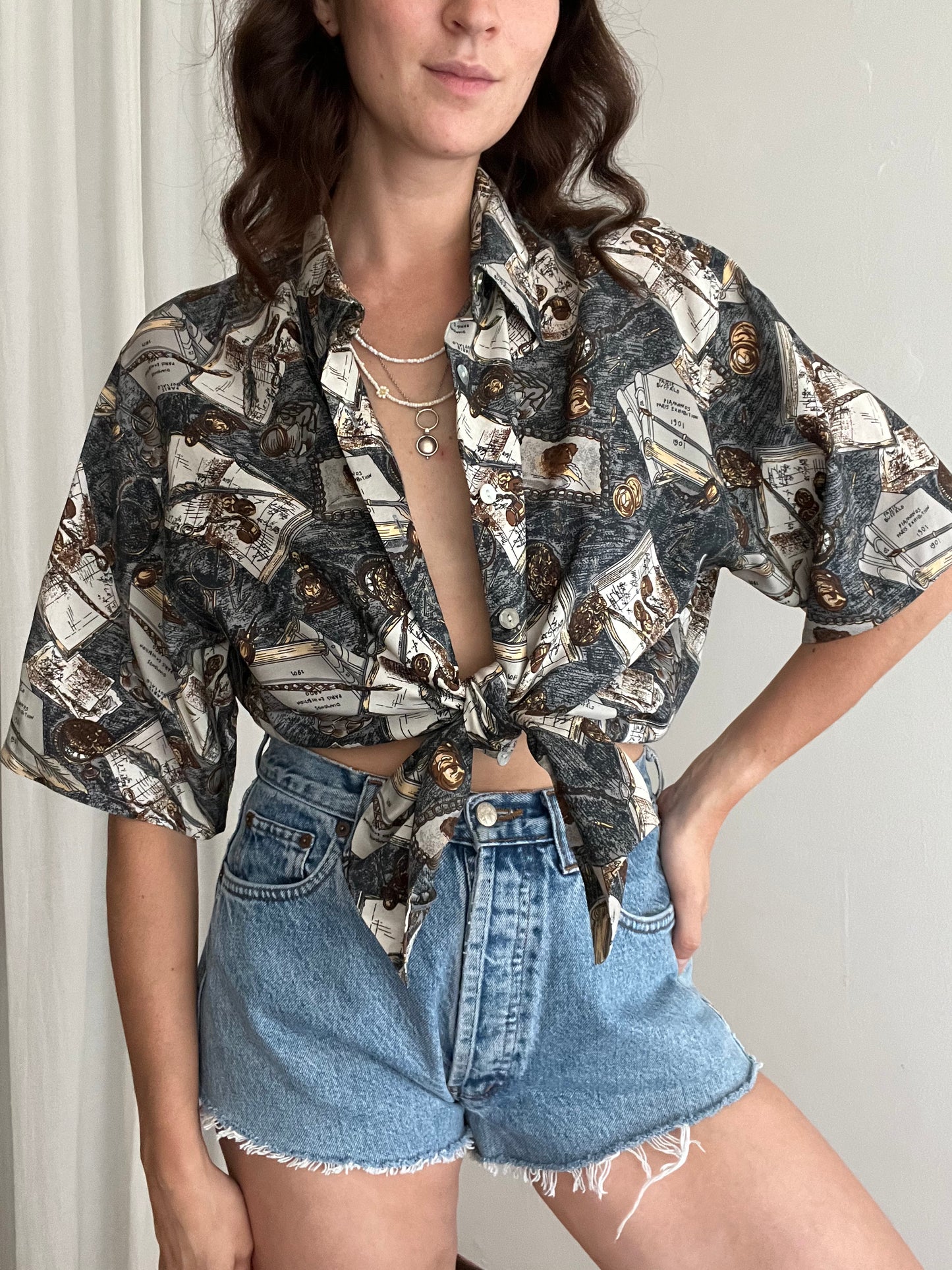 Camicia seta grigia 44