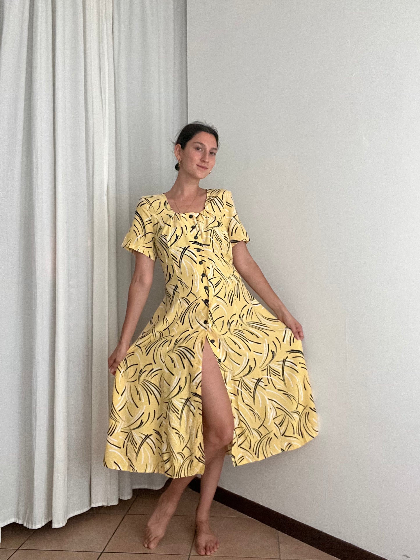 Abito giallo lungo M