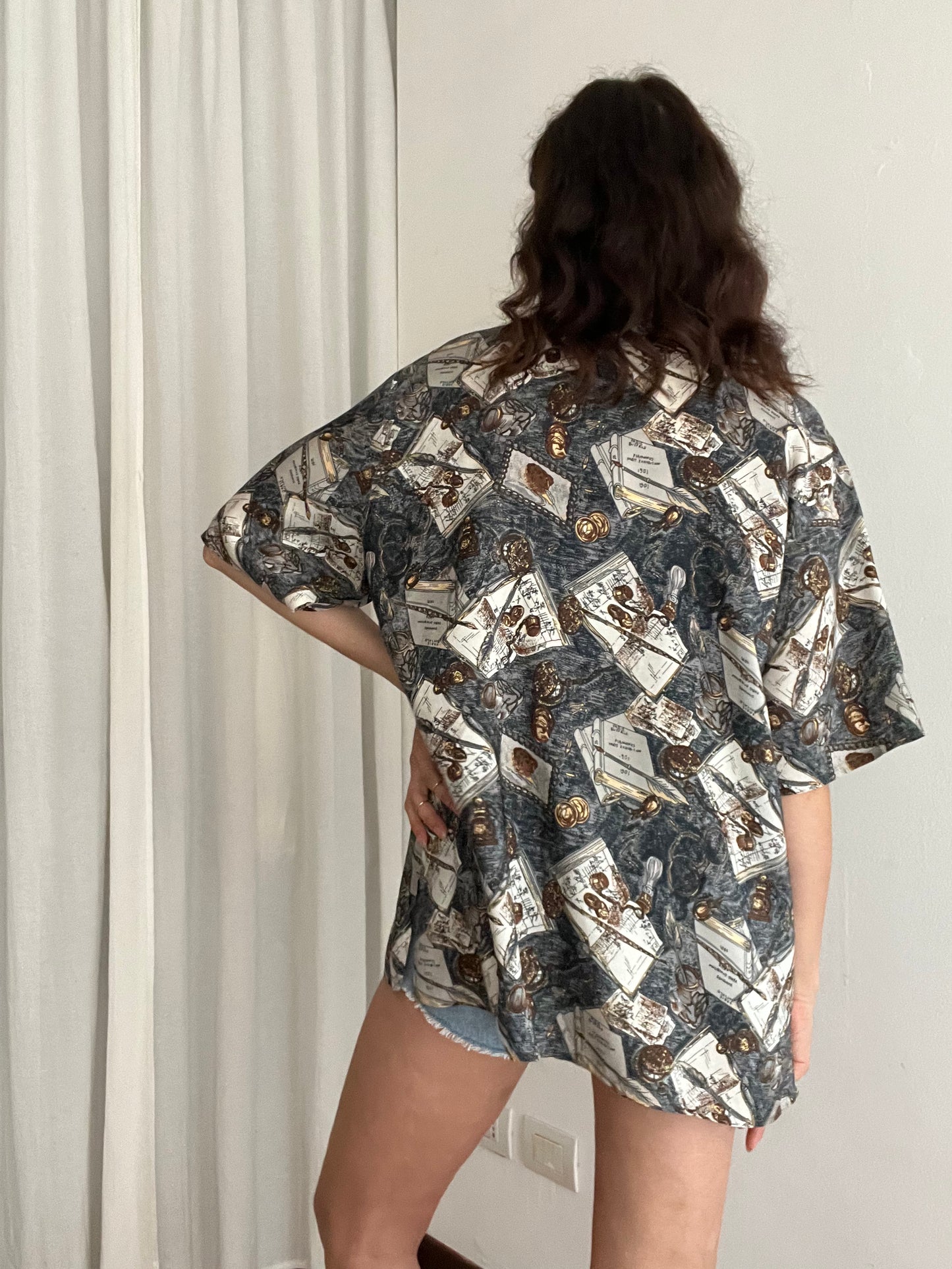 Camicia seta grigia 44