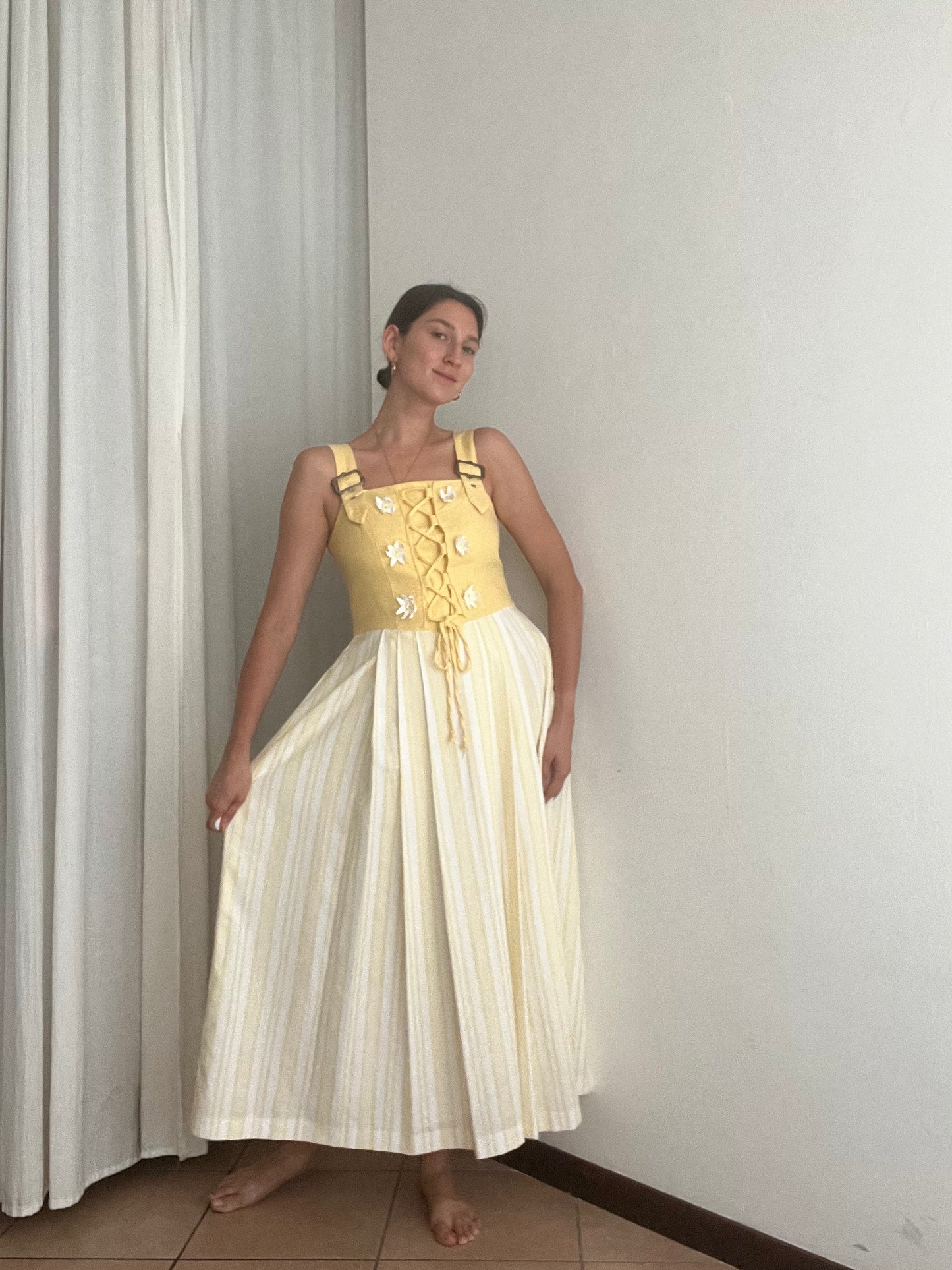 Abito giallo margherite 42