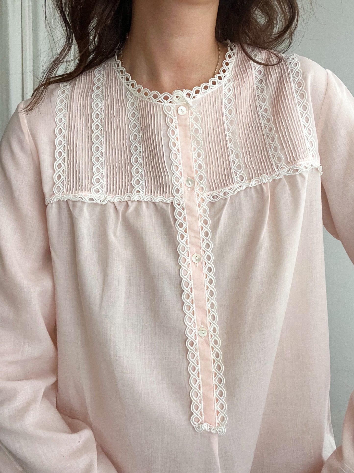 Camicia da notte rosa L