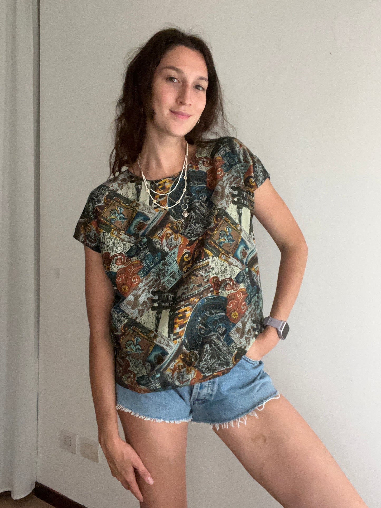 T-shirt seta stampa M