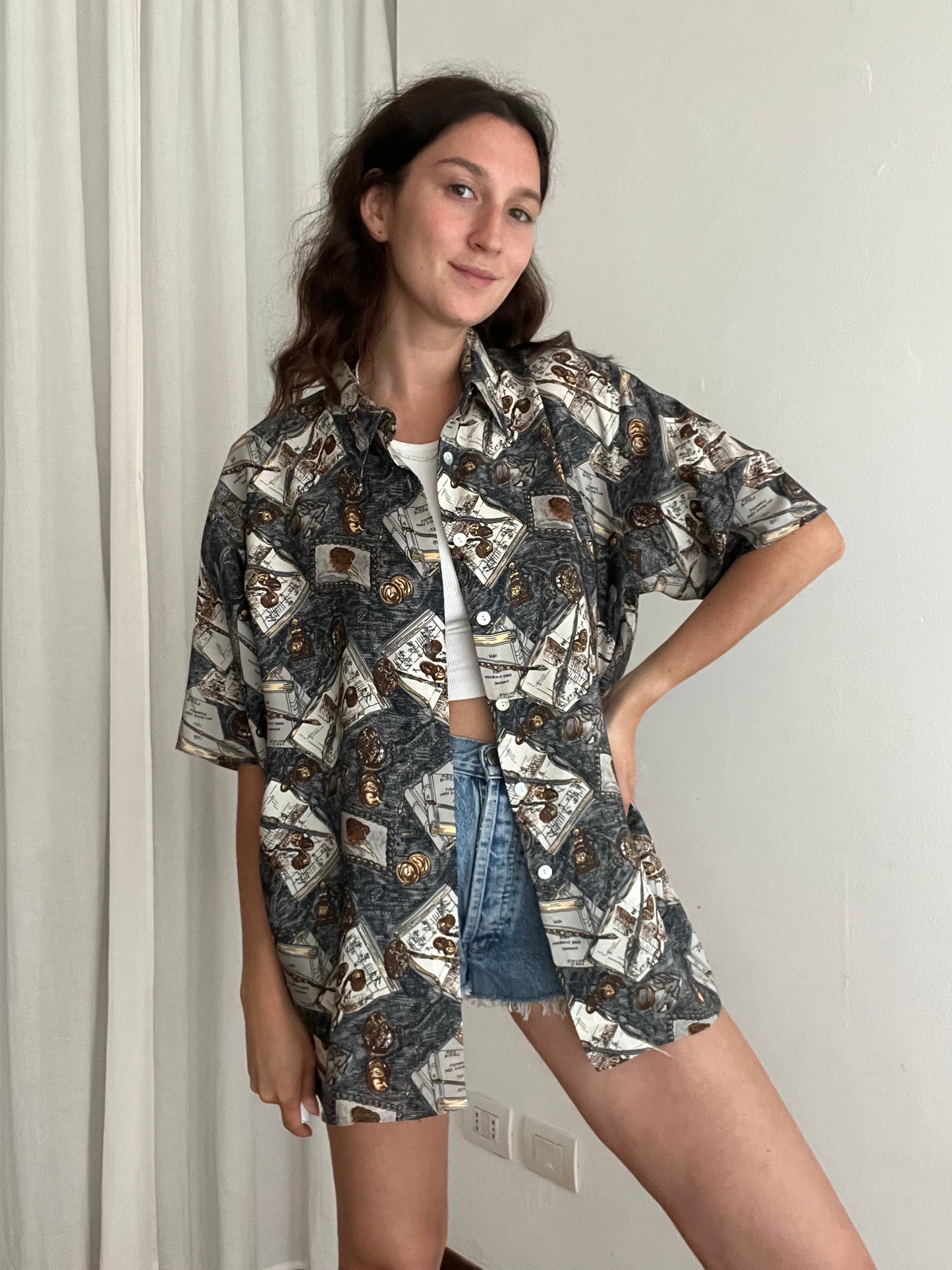 Camicia seta grigia 44