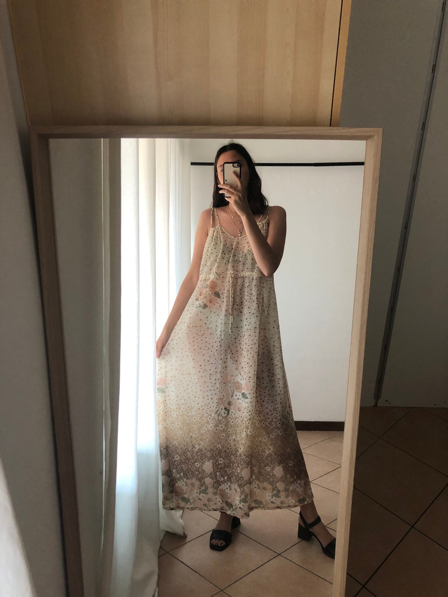 Abito beige trasparente L