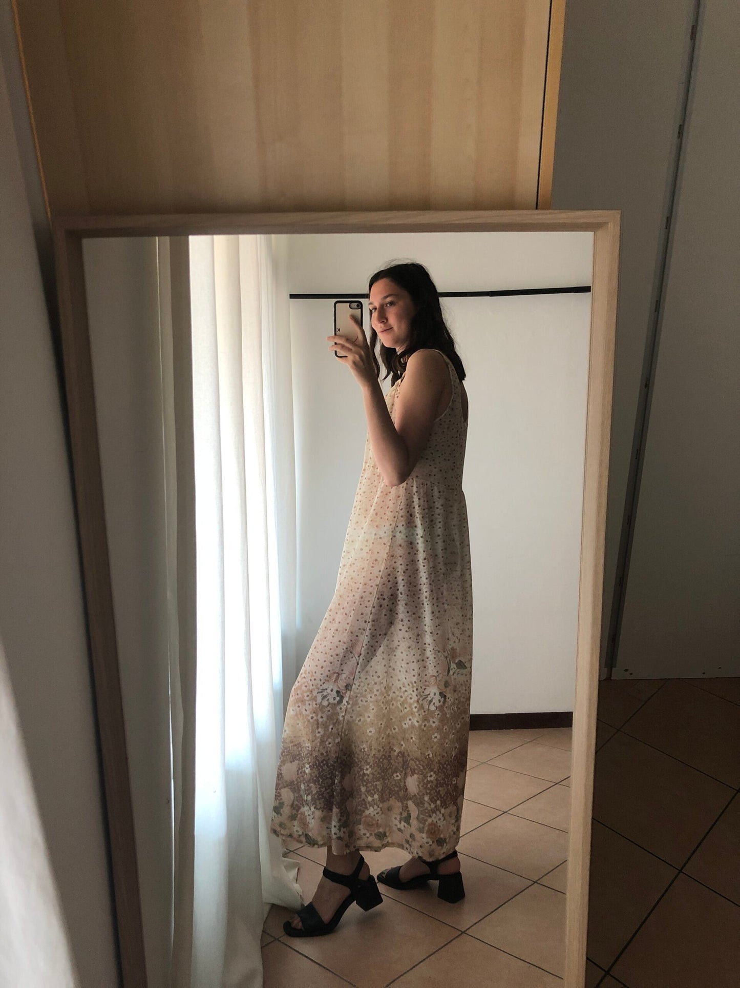 Abito beige trasparente L