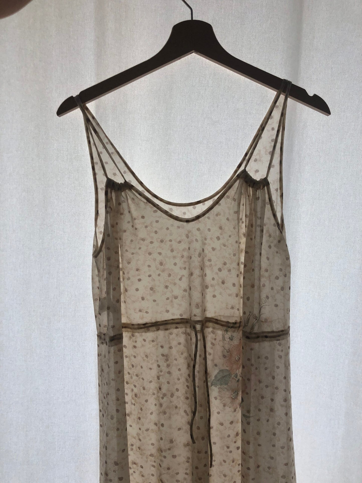 Abito beige trasparente L