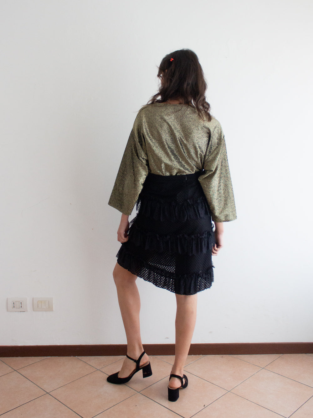 Blusa incrociata lurex