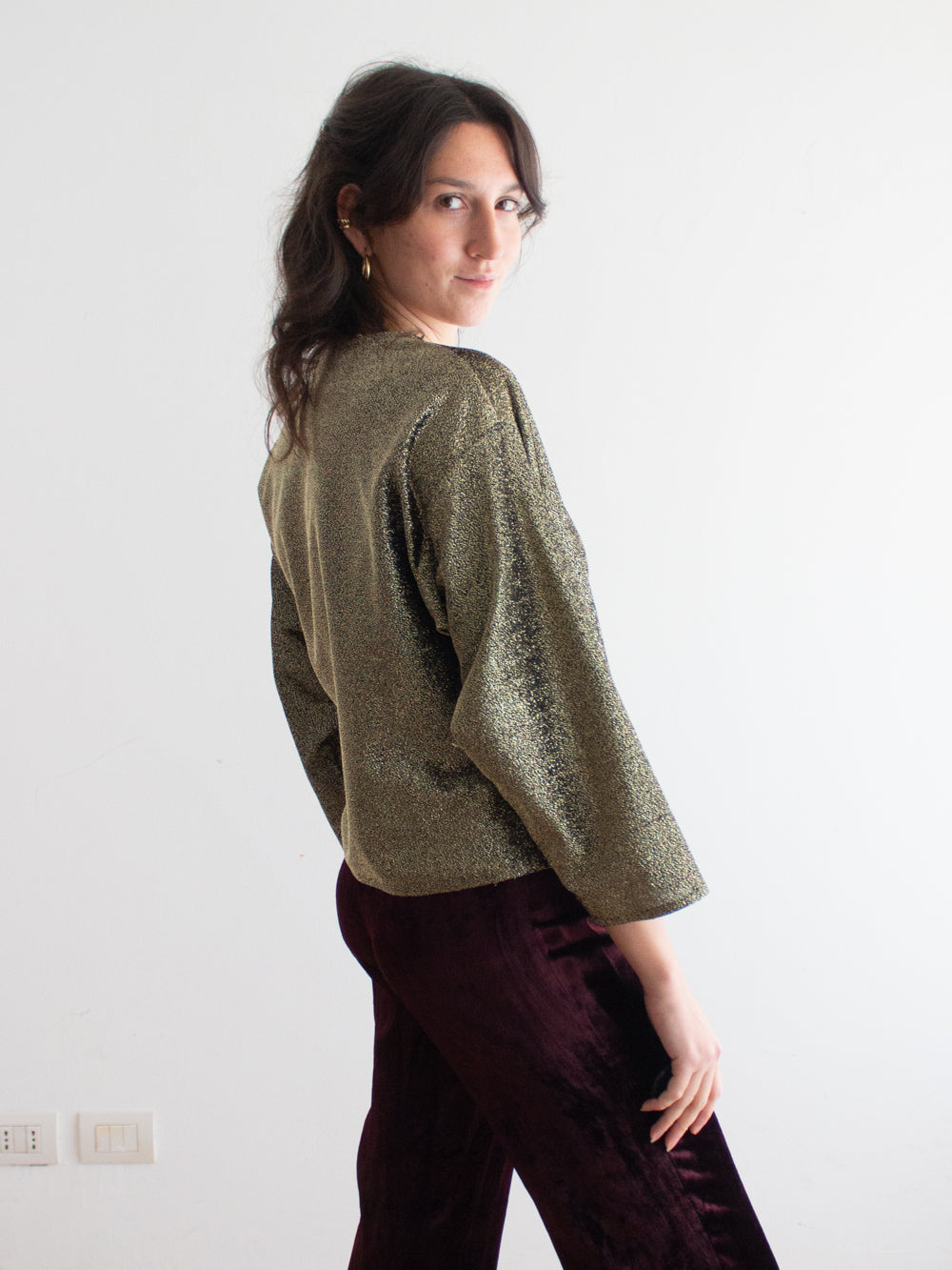 Blusa incrociata lurex