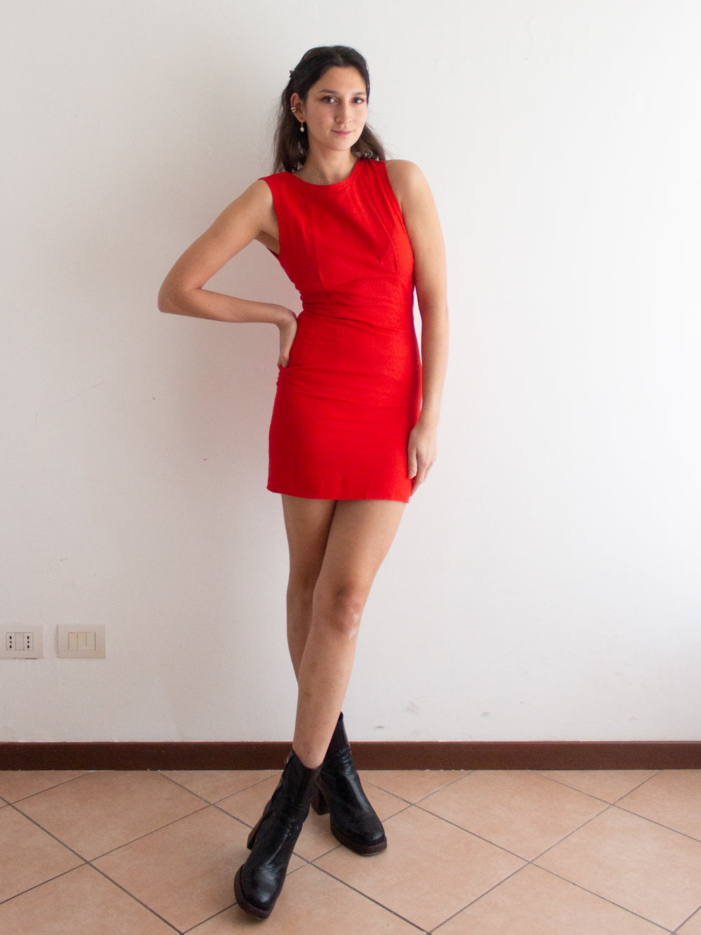 Abito rosso catene oro XS