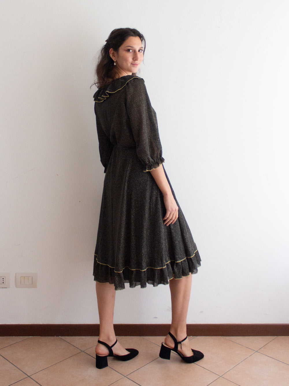 Abito lurex nero oro 46