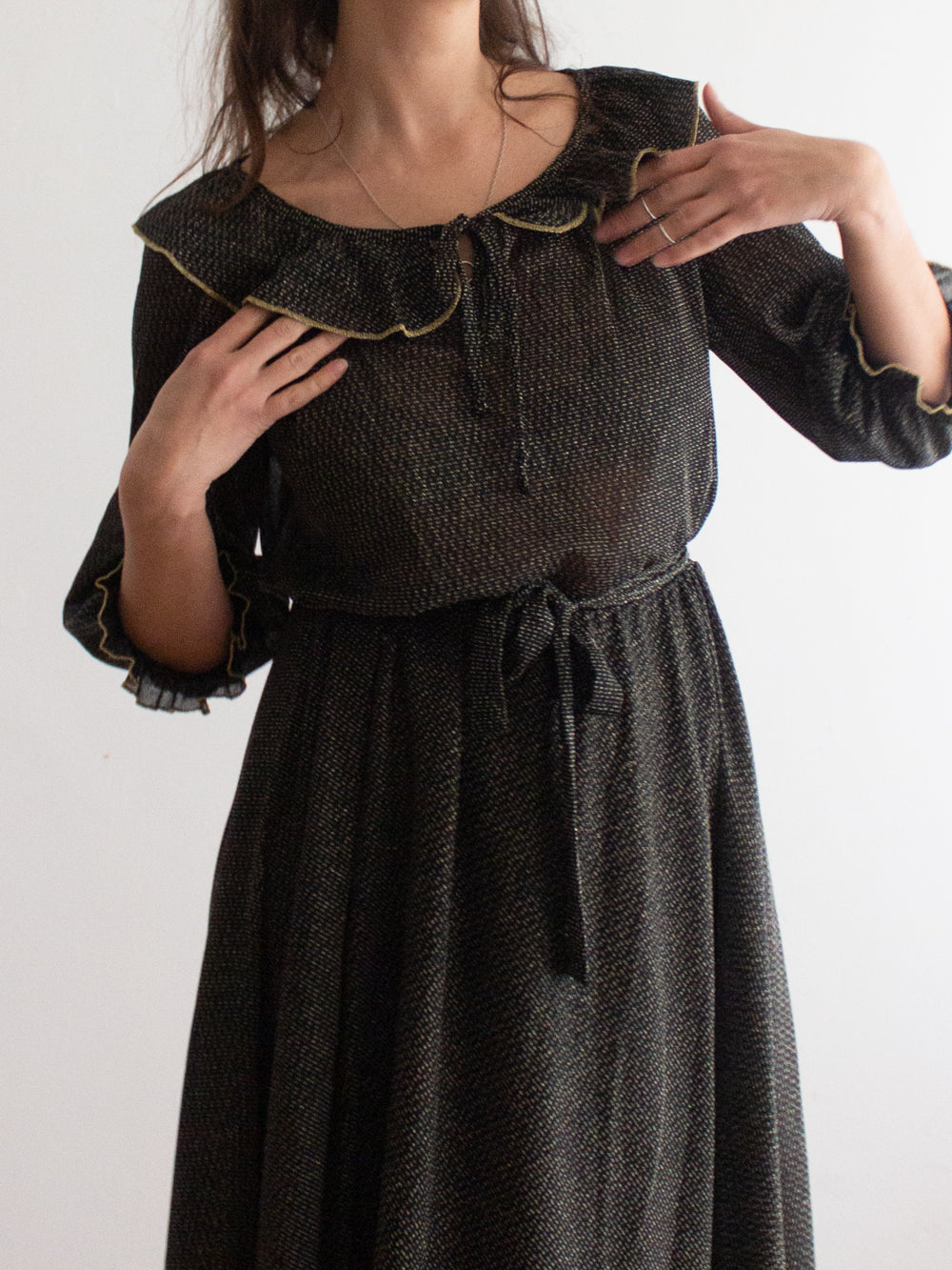 Abito lurex nero oro 46