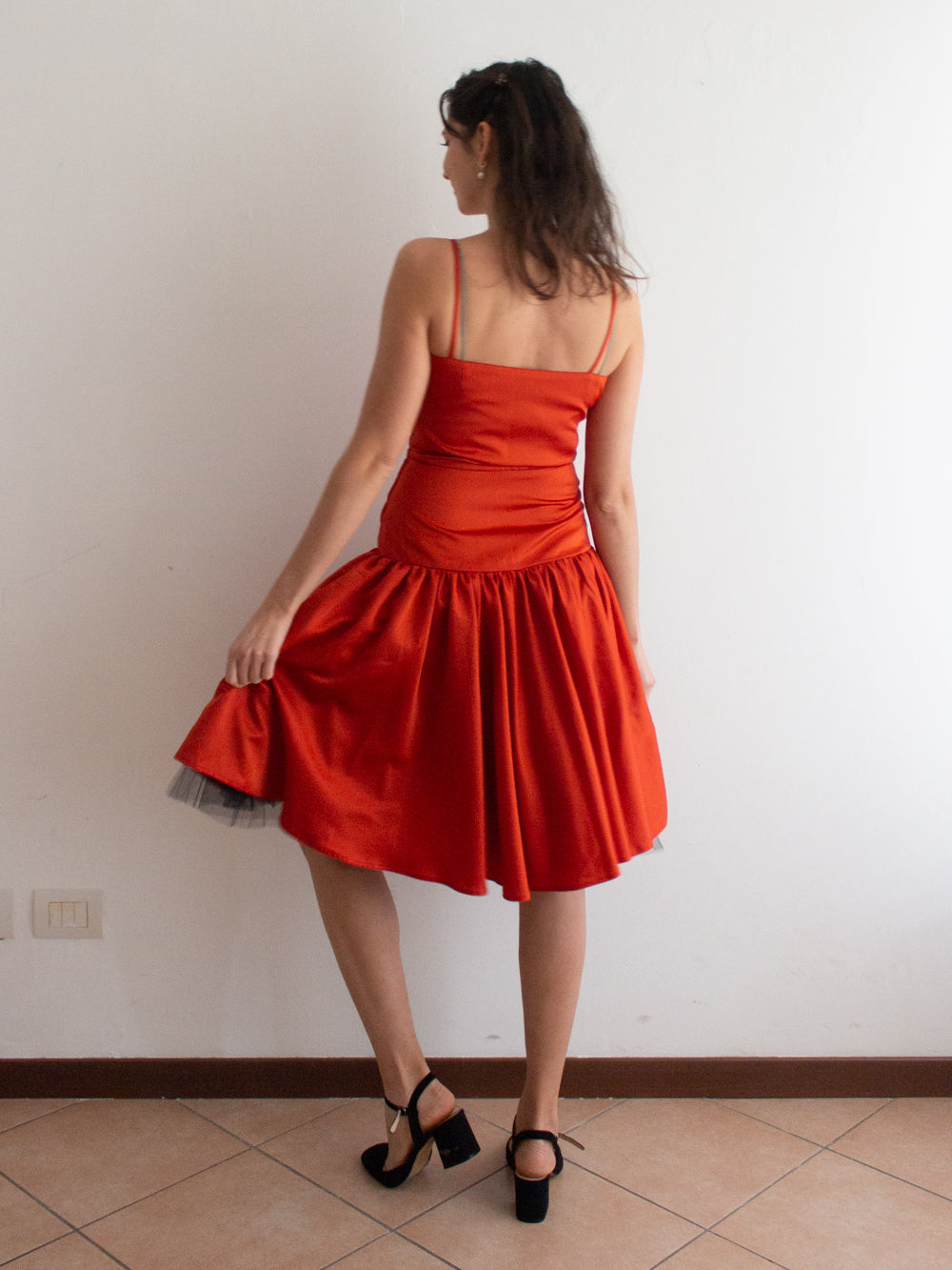 Abito raso rosso 40