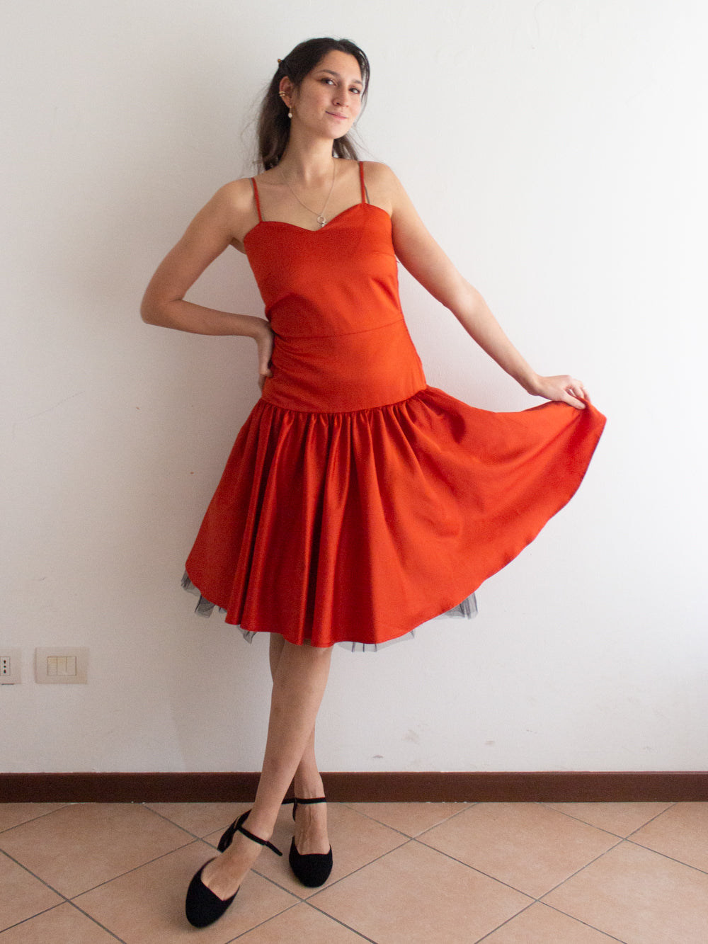 Abito raso rosso 40