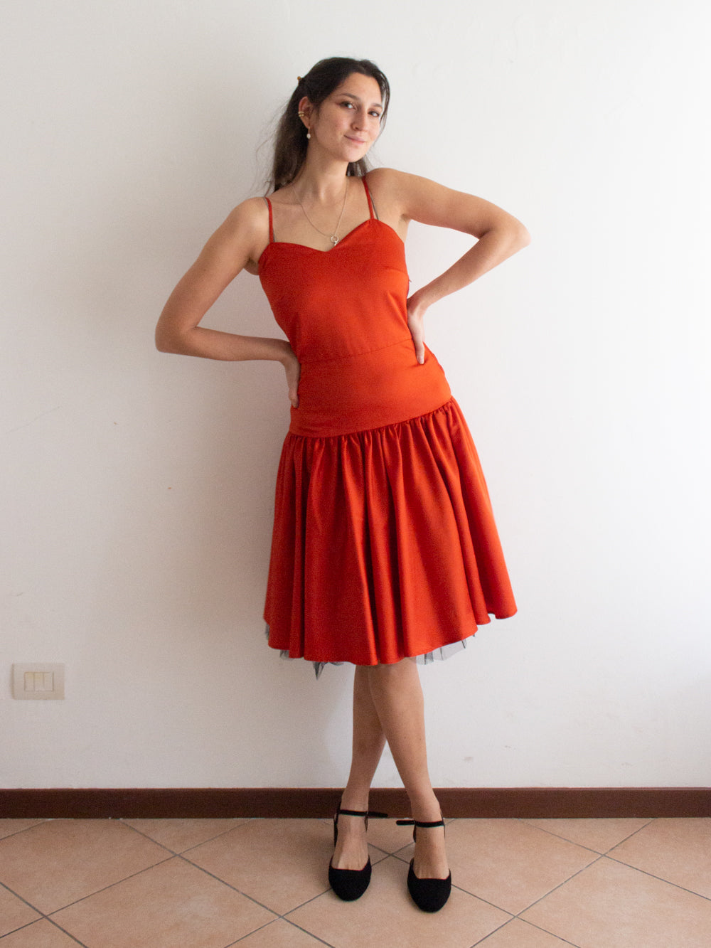 Abito raso rosso 40