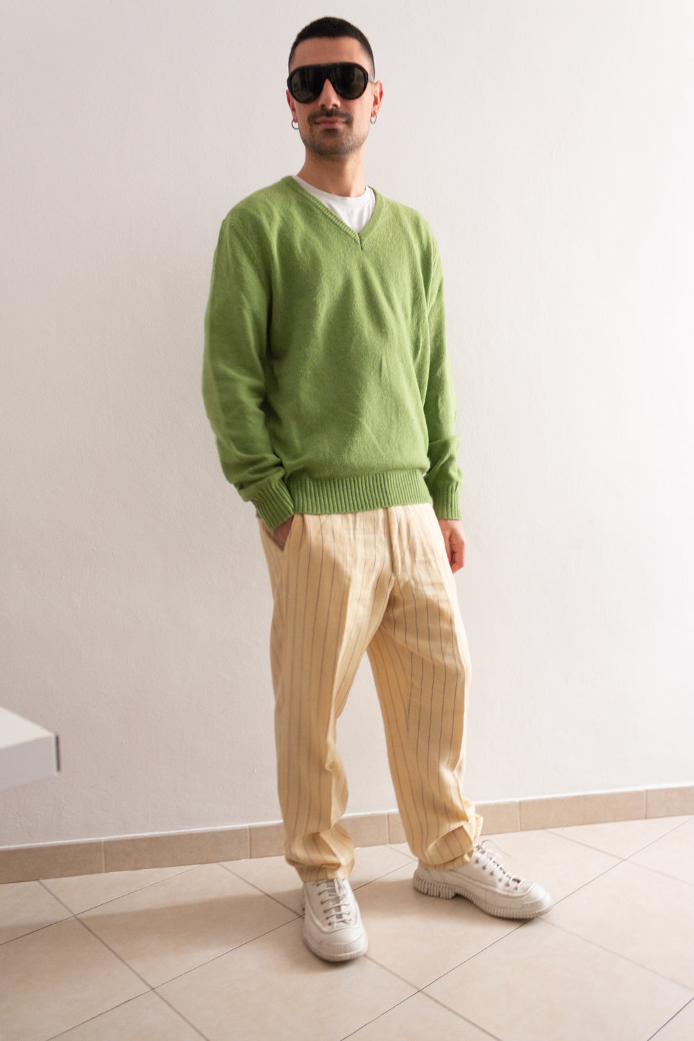 Pantaloni lana lino 48