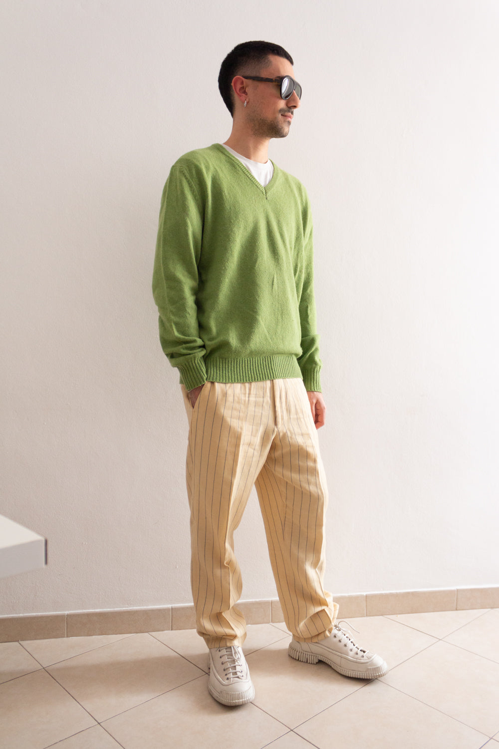 Pantaloni lana lino 48