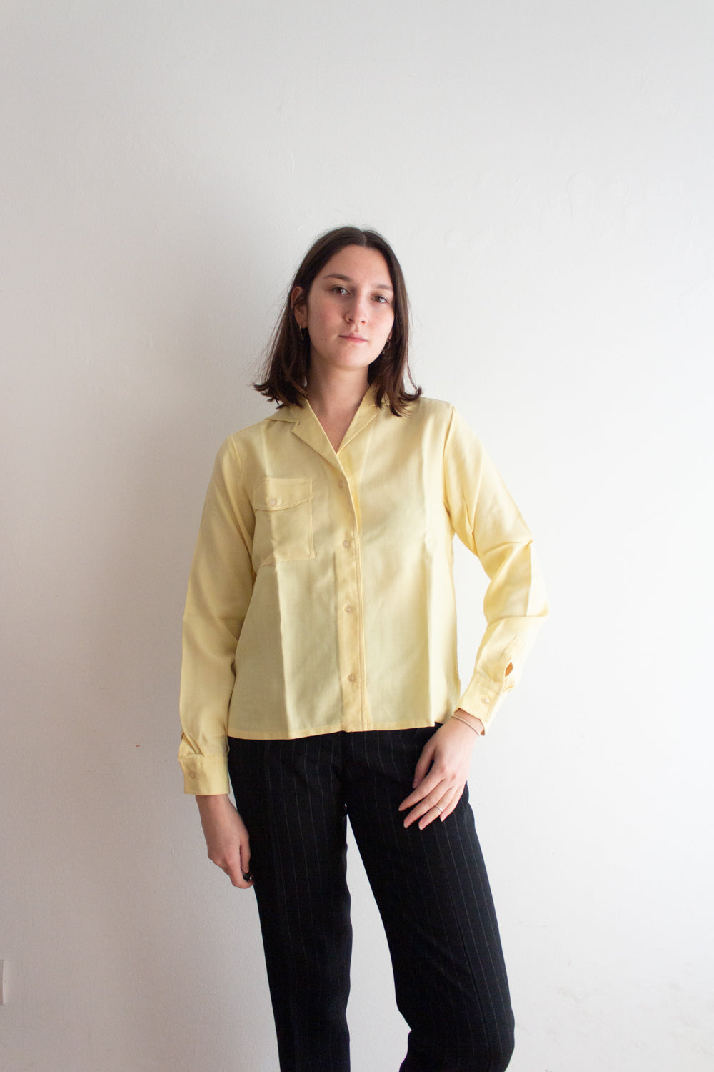 Camicia in lana gialla