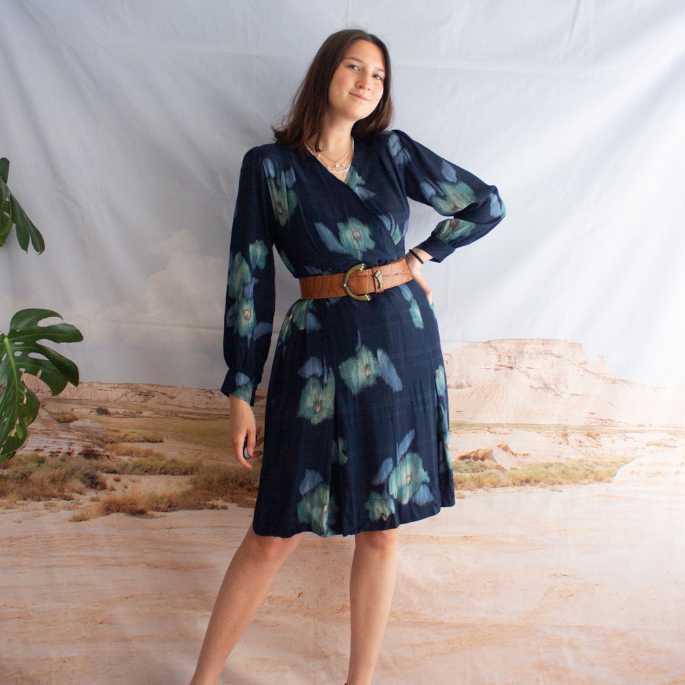 Abito in seta blu