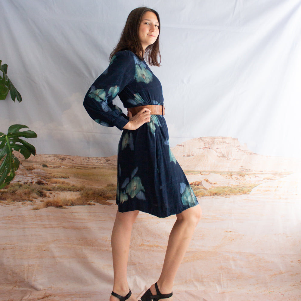Abito in seta blu
