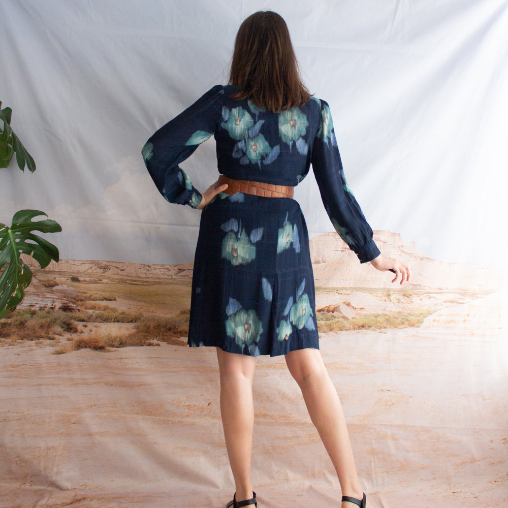 Abito in seta blu