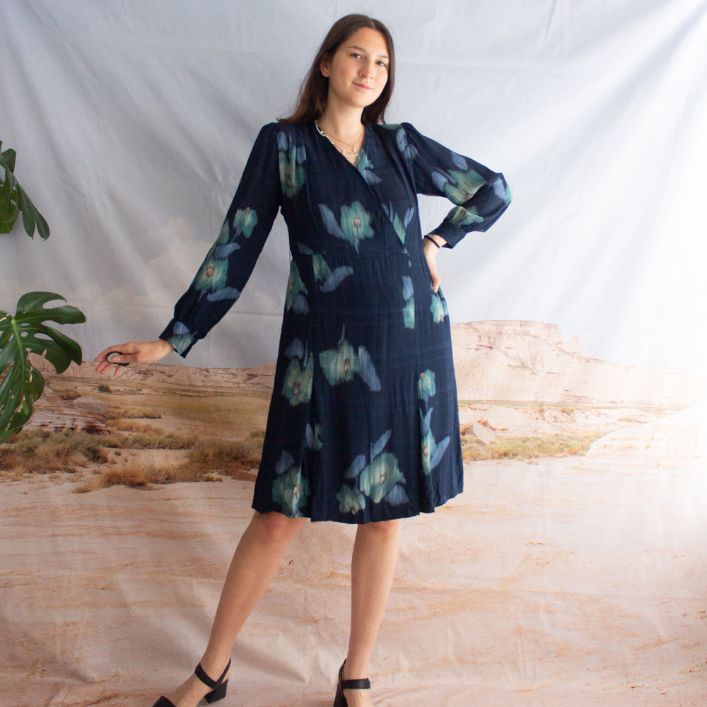 Abito in seta blu