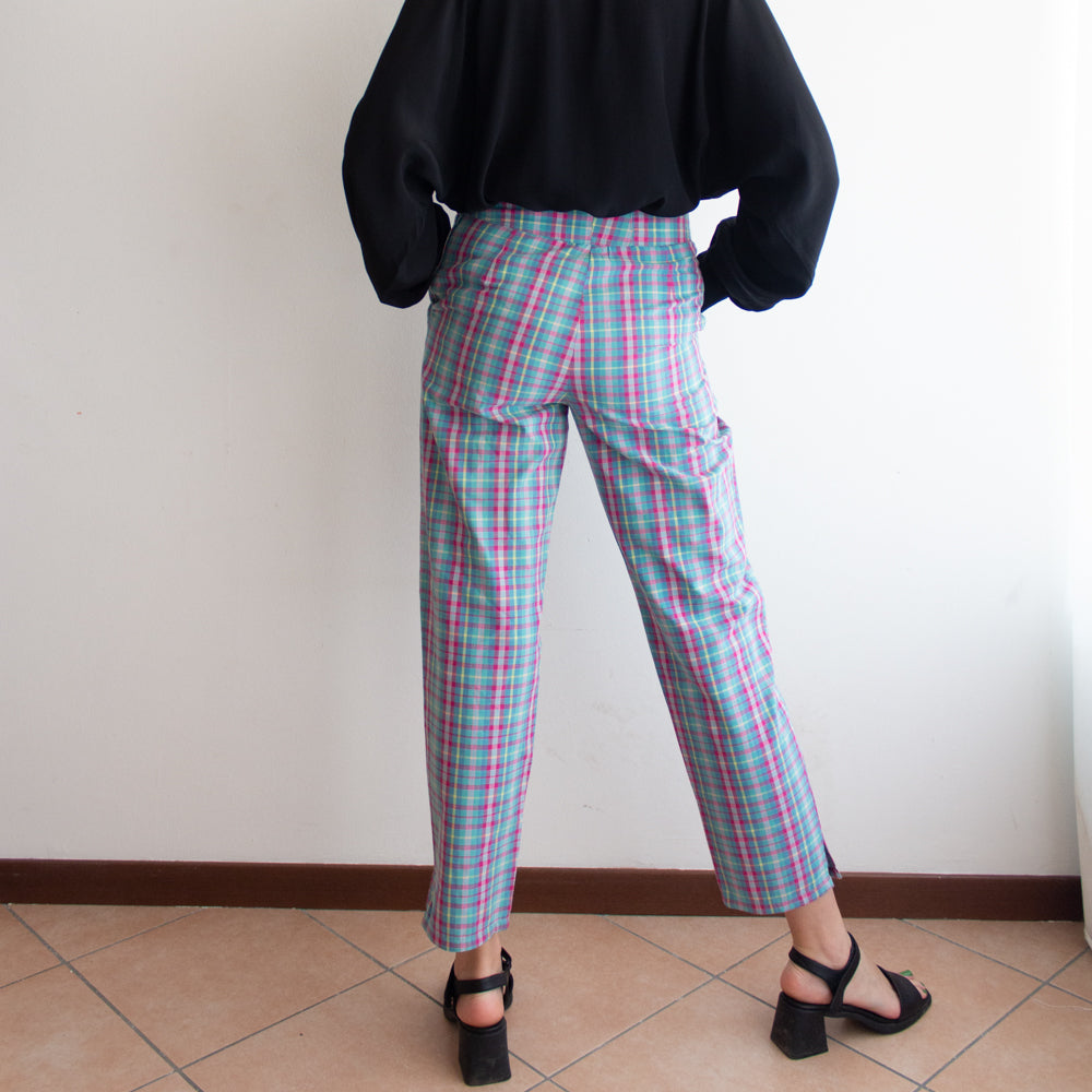 Pantaloni rosa azzurri cotone 42