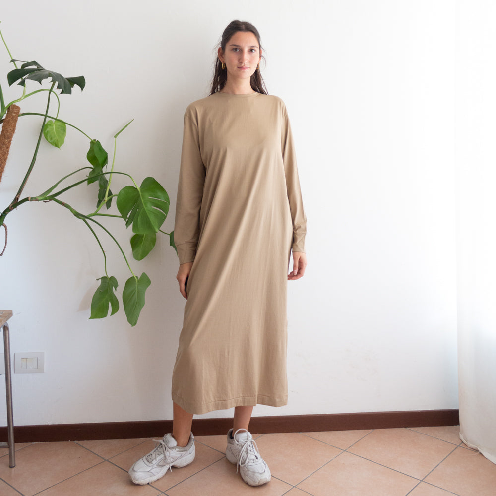 Abito cotone beige