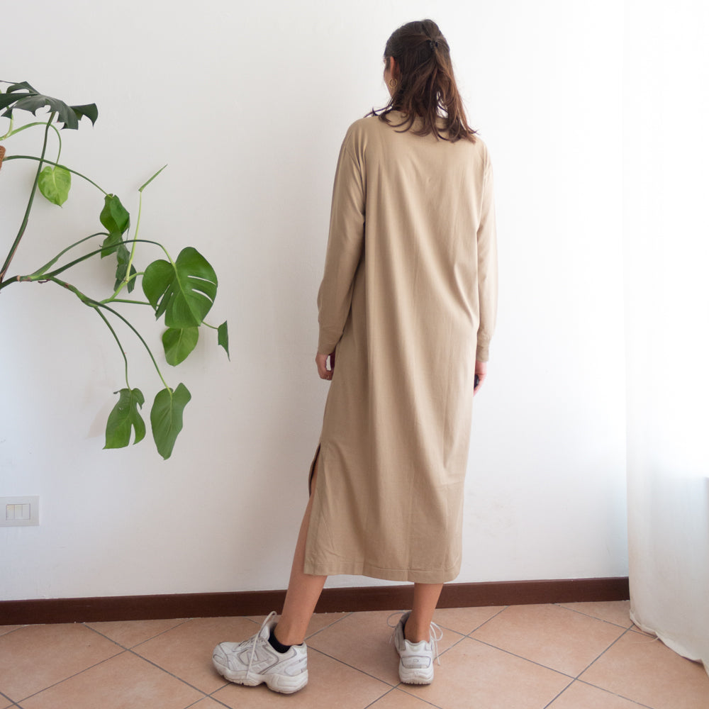 Abito cotone beige