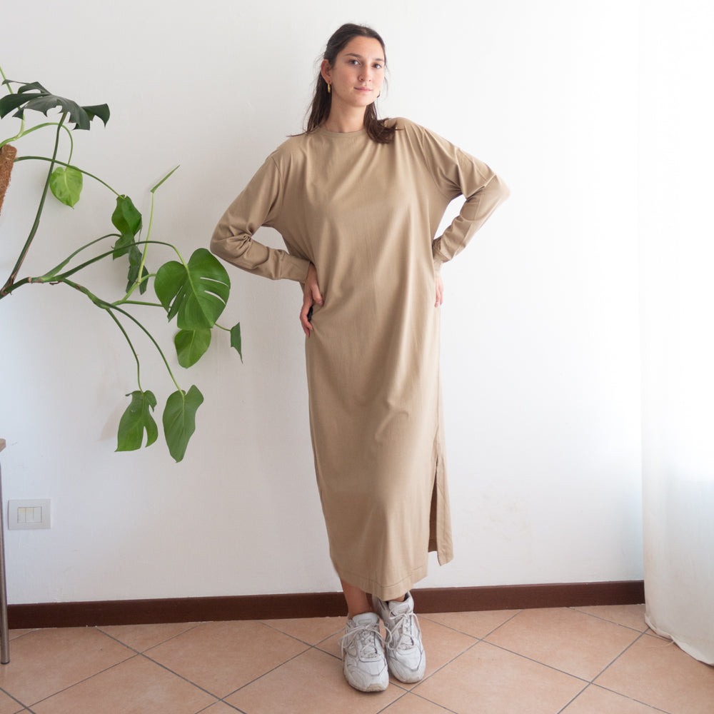 Abito cotone beige