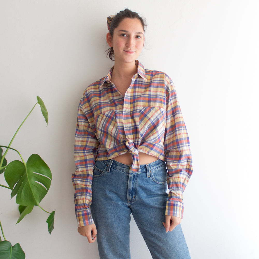 Crop + scrunchie quadri colorati