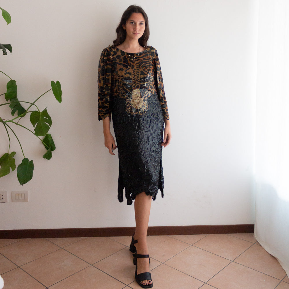 Abito paillettes tigre 44/46