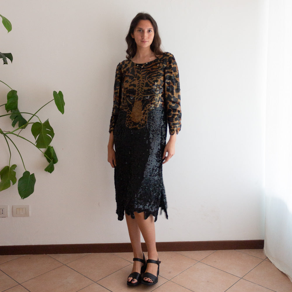 Abito paillettes tigre 44/46