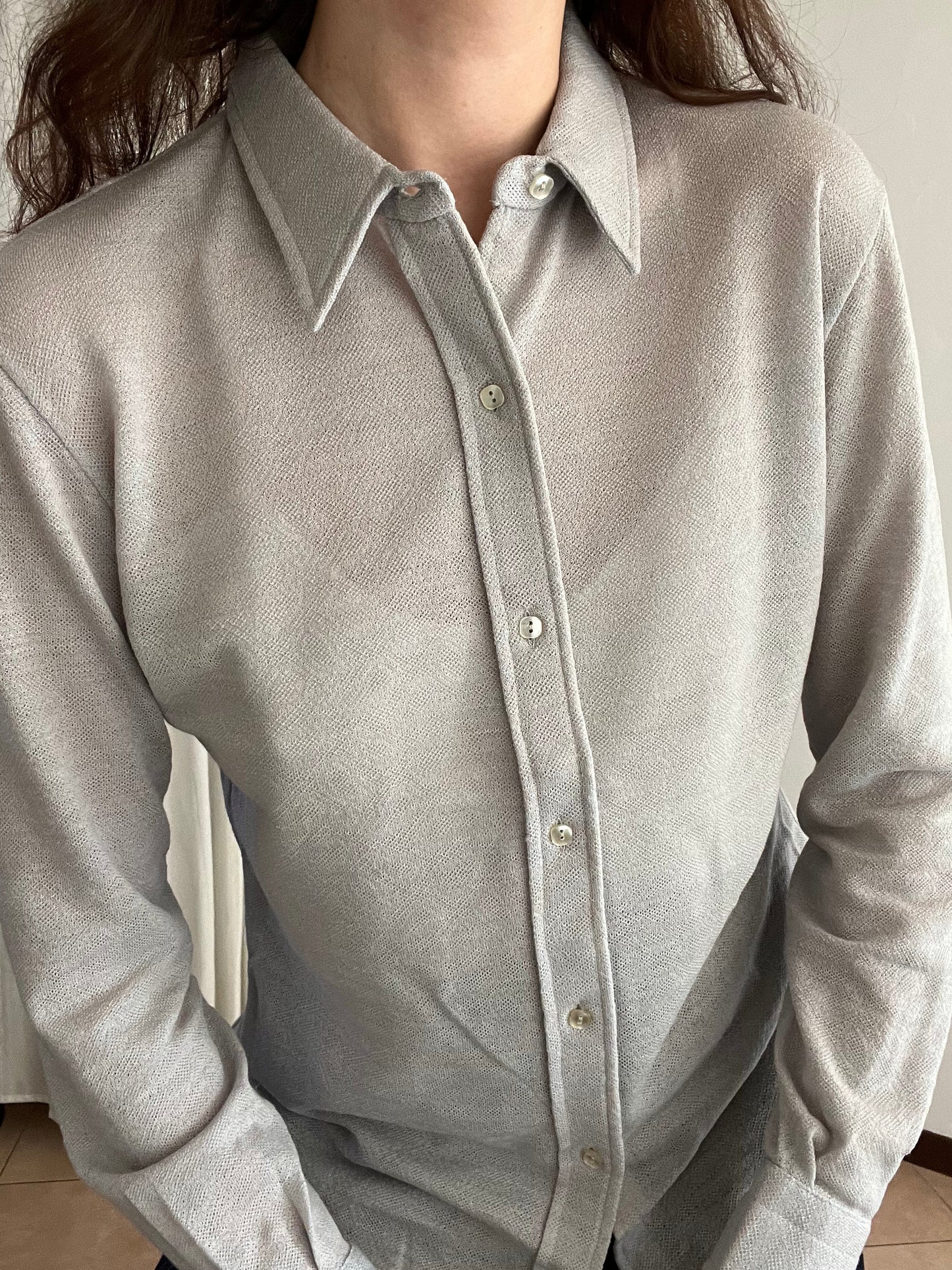 Camicia nuova in lana grigia 40/42