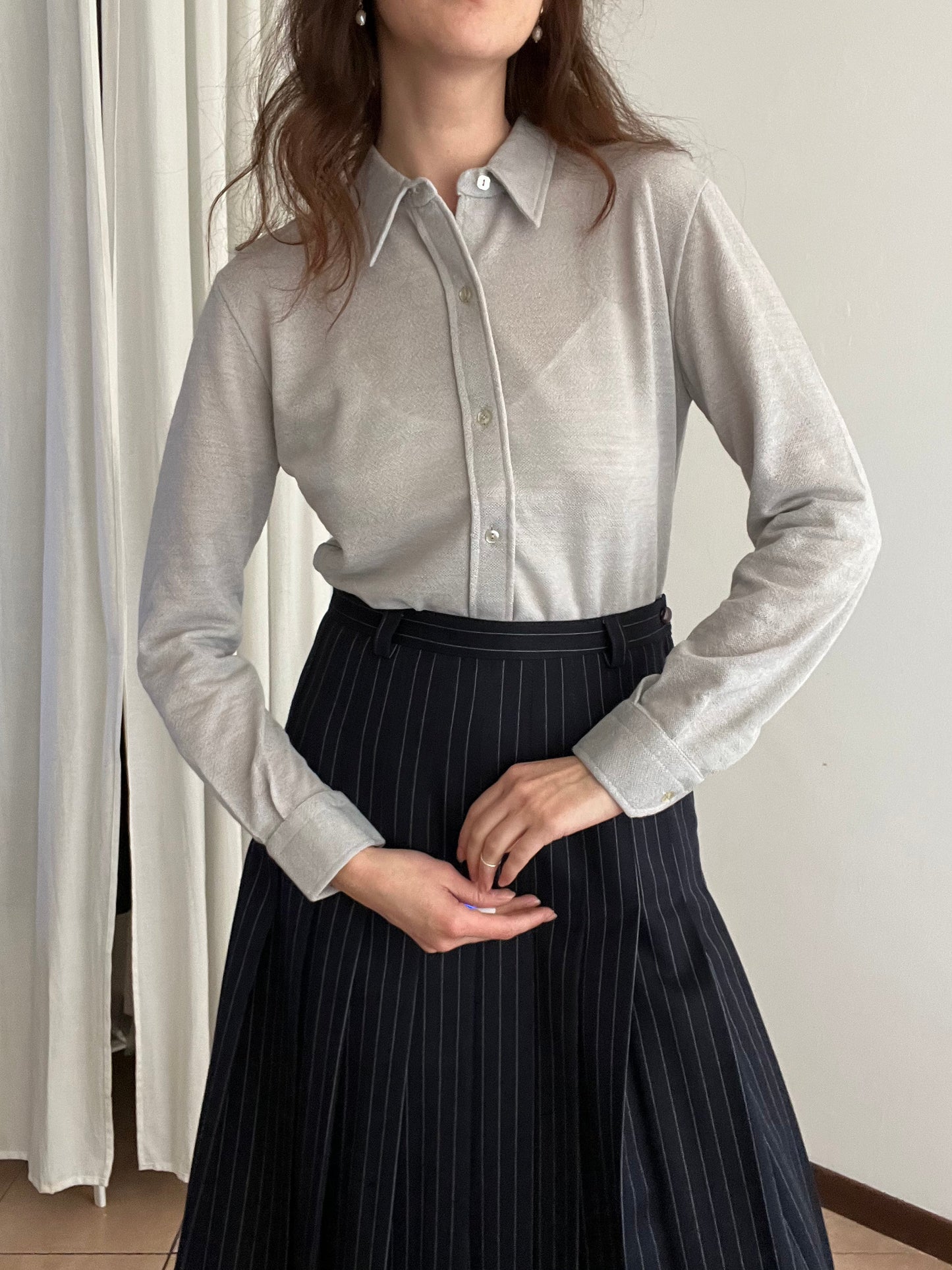 Camicia nuova in lana grigia 40/42