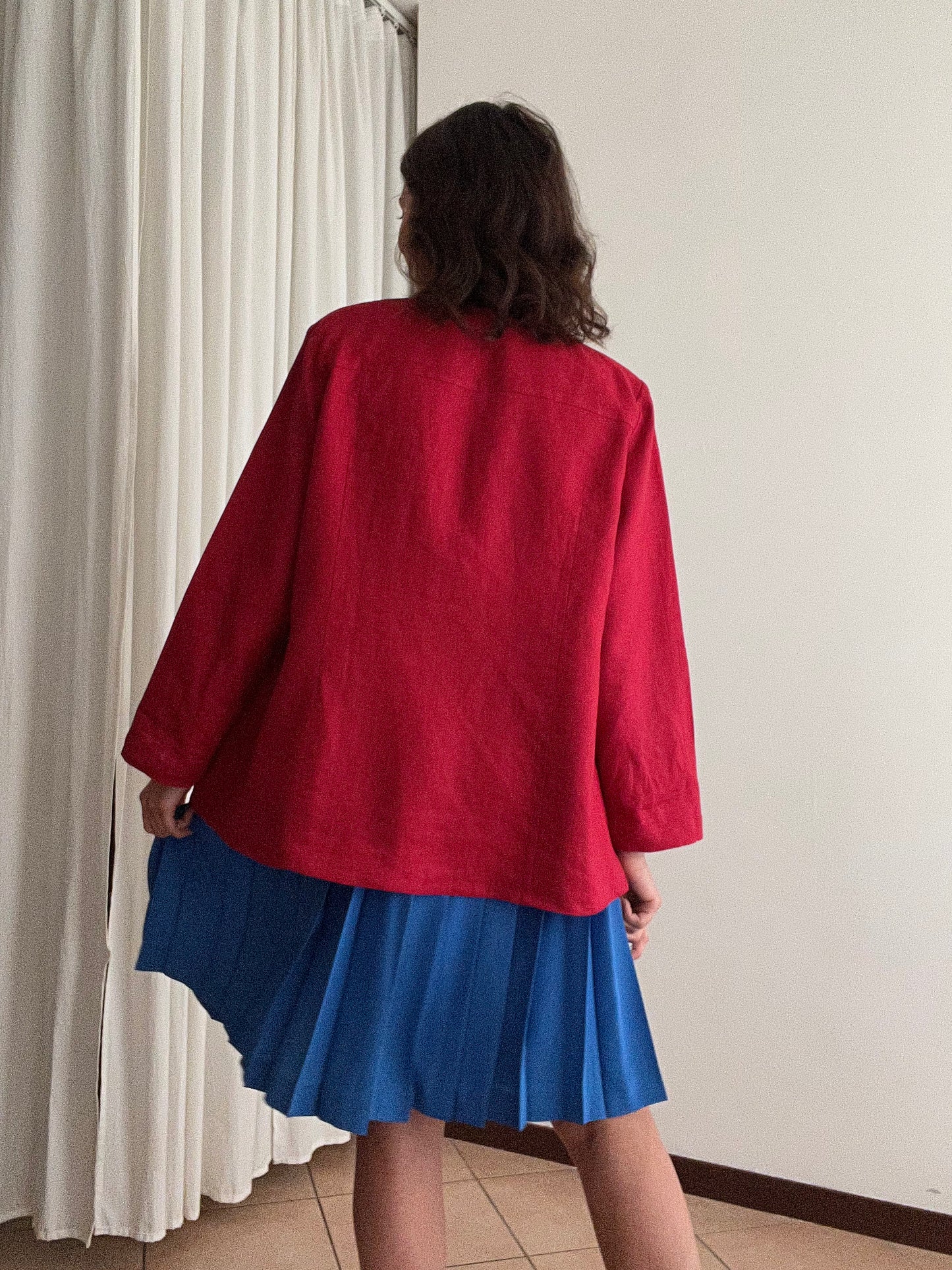 Blazer lino rosso 48