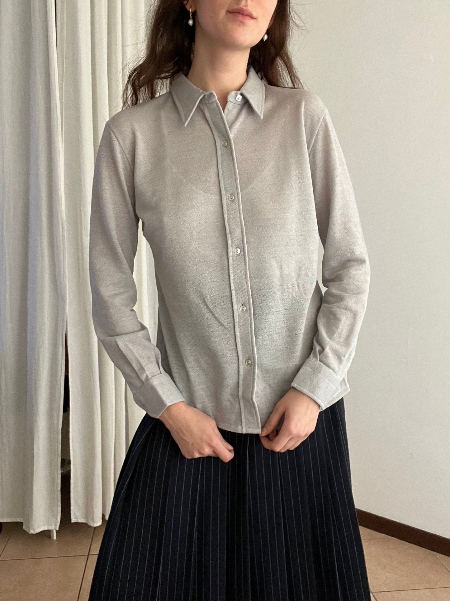 Camicia nuova in lana grigia 40/42