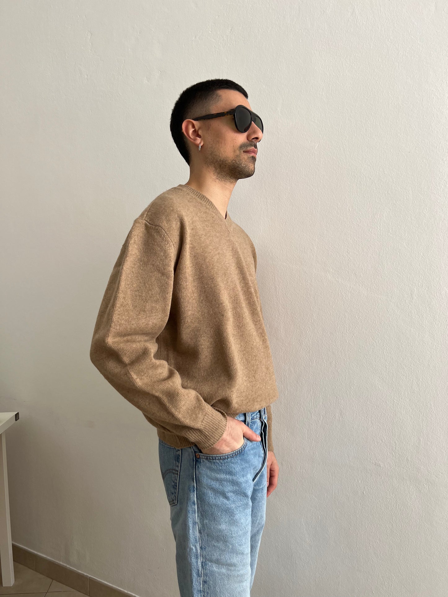 Maglione unisex beige taglia L