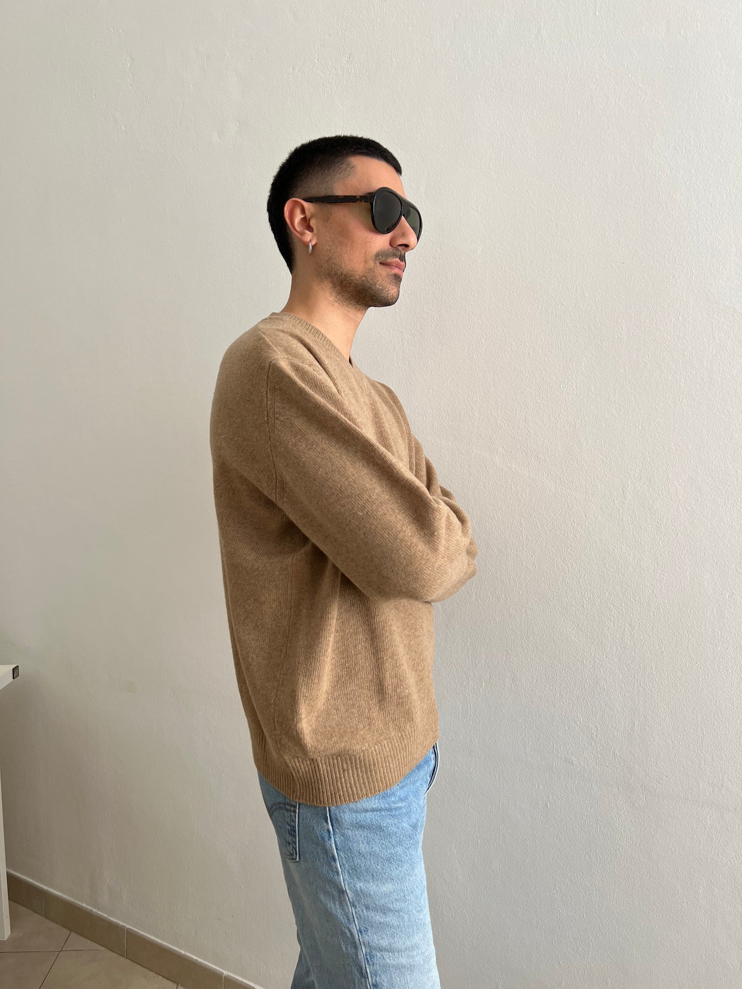 Maglione unisex beige taglia L