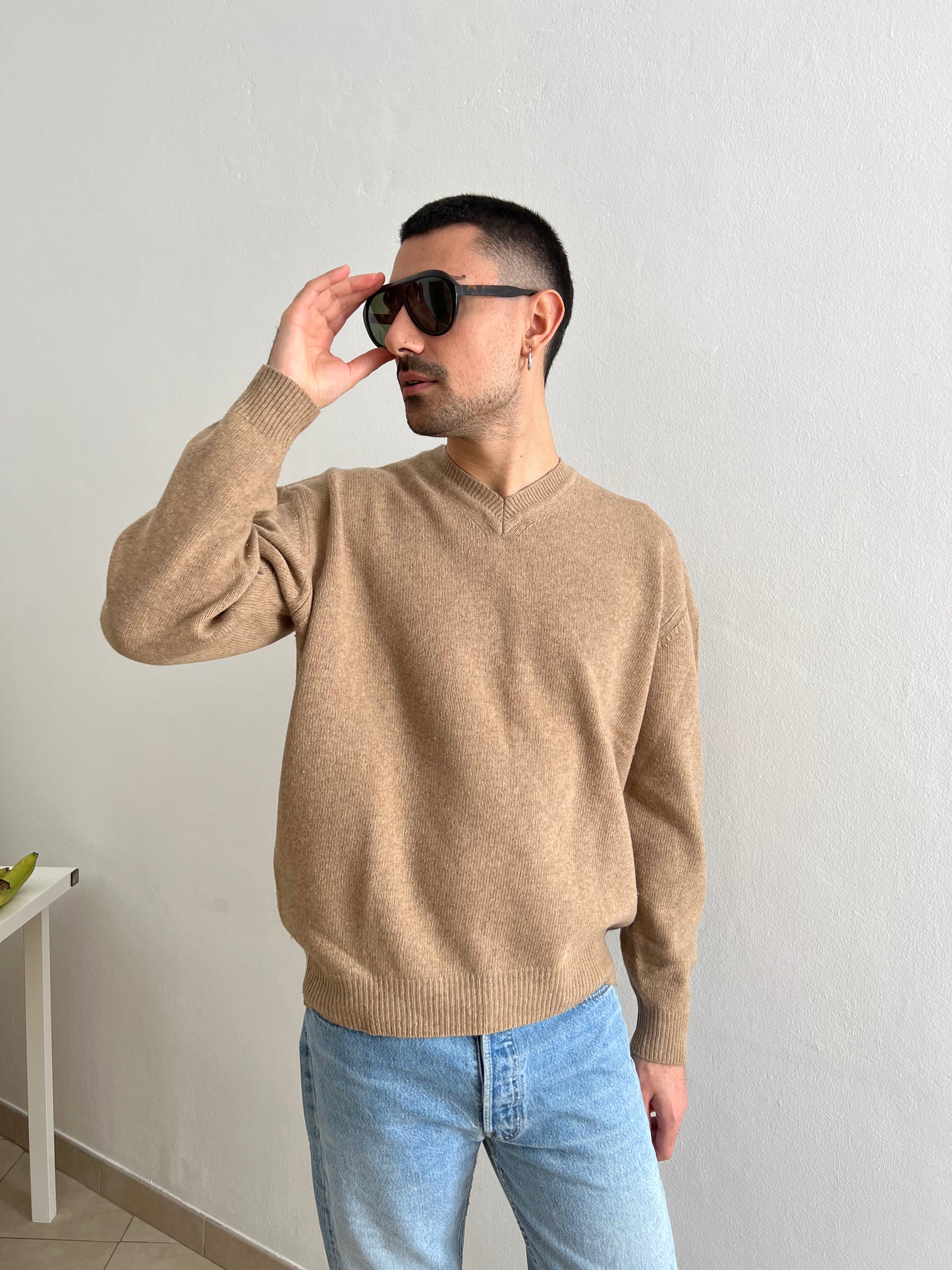 Maglione unisex beige taglia L