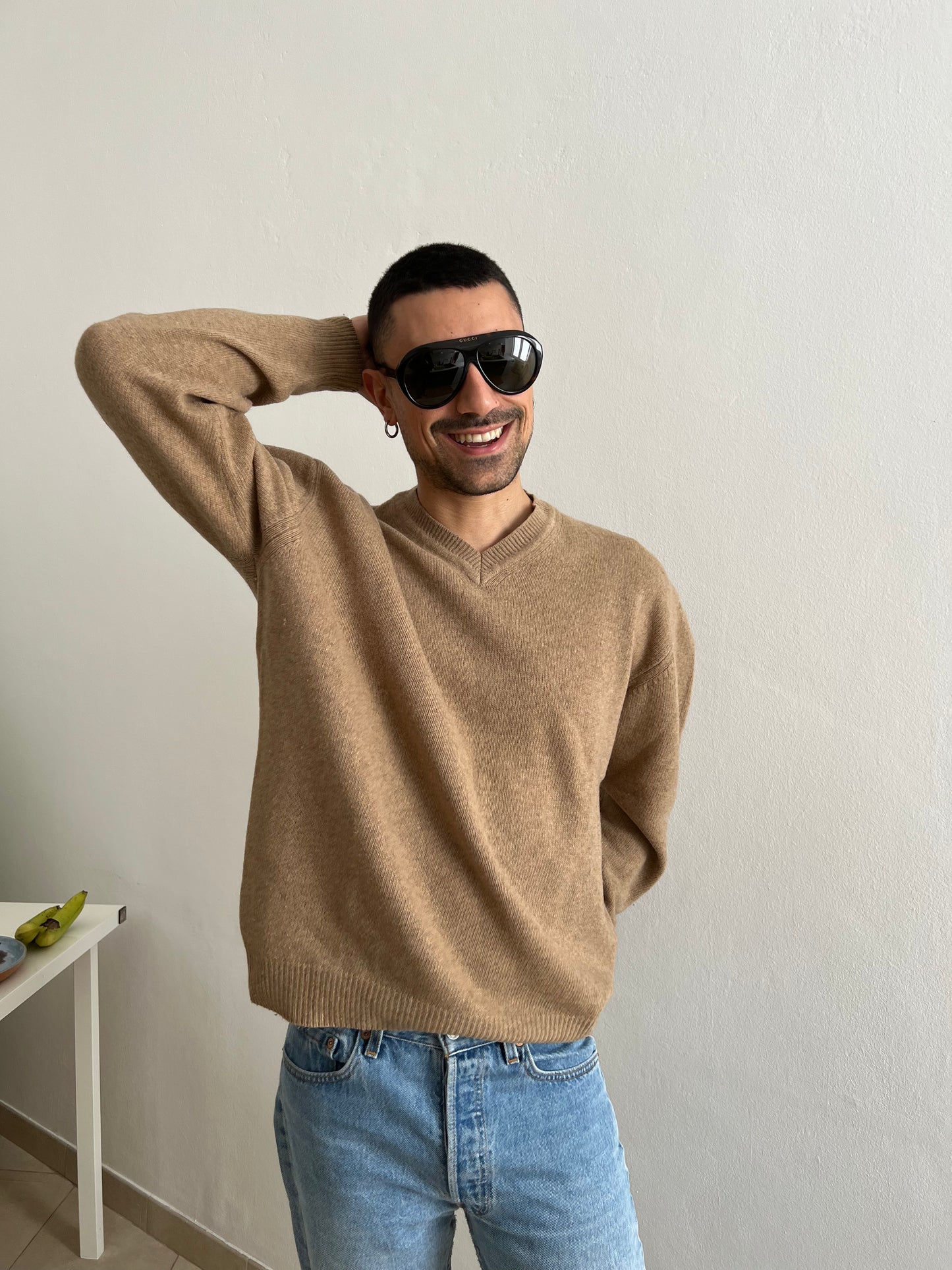 Maglione unisex beige taglia L